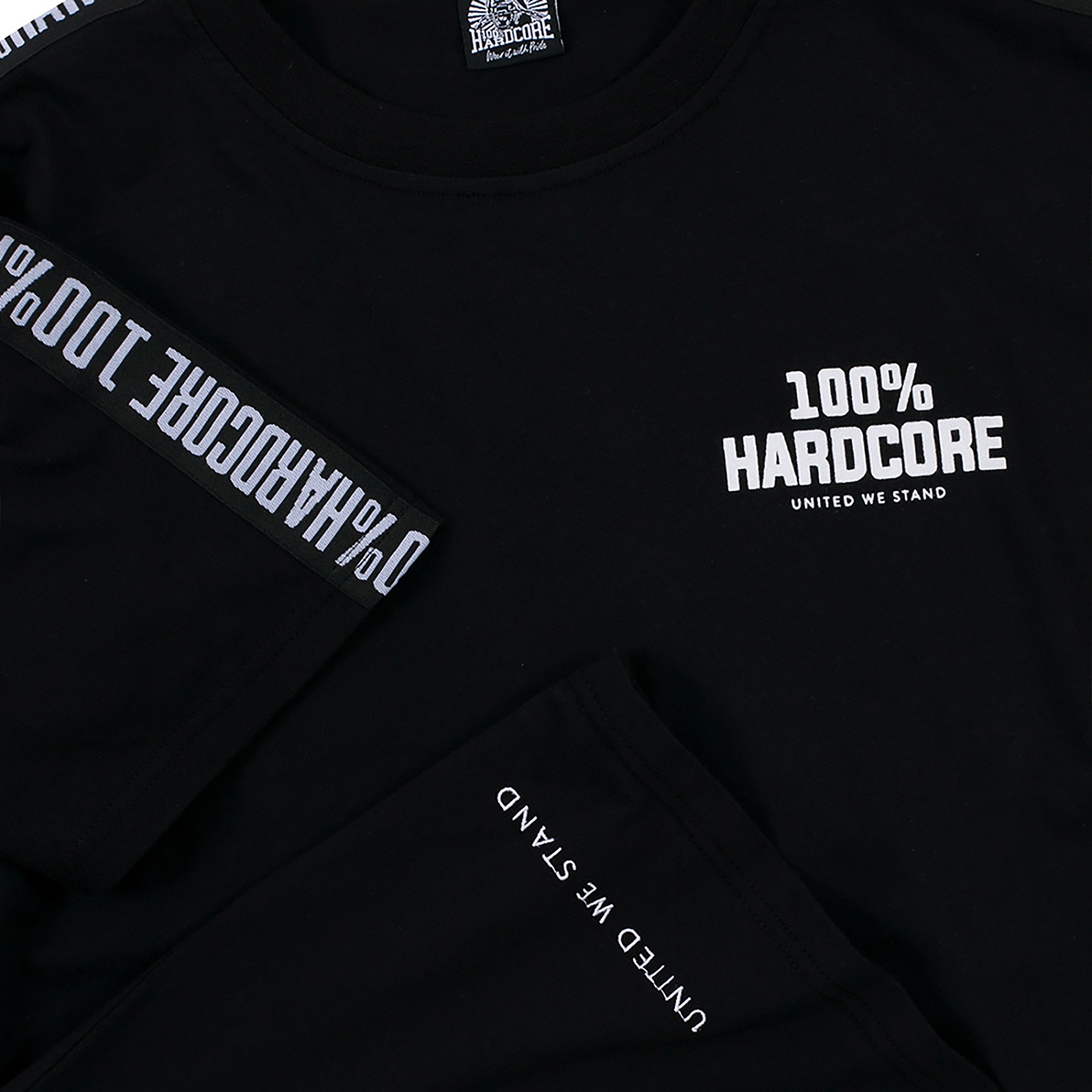 100% Hardcore T Shirt United Sport Black (305370050) Shortsleeve - Rigeshop