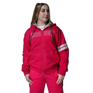 Hardcore Hooded Pink zipper
