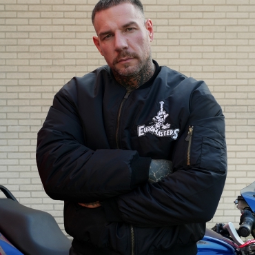 Black Euromasters Bomber Jacket