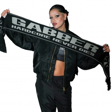 GABBER Scarf Grey Black – Hardcore Never Dies Edition