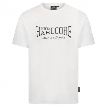 100% Hardcore Embossed T-shirt White
