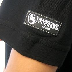 Black H'core Fuckers 'gold' polo - size XL